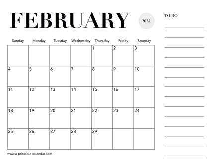 2024 Calendar February