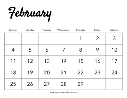 2024 February Calendar