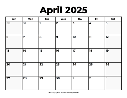 April 2025 Calendar With Holidays