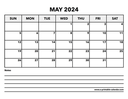 Calendar May 2024