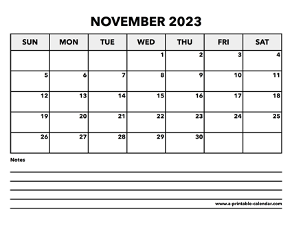 Calendar November 2023