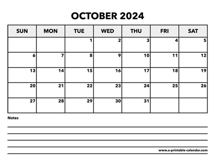 Calendar October 2024