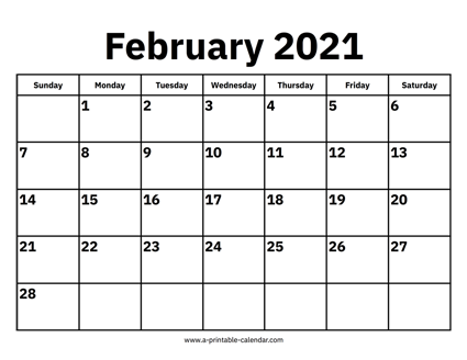 February 2021 Calendars – Printable Calendar 2021 February 2021 Calendars – Printable Calendar 2021