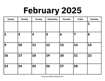 February 2025 Calendar