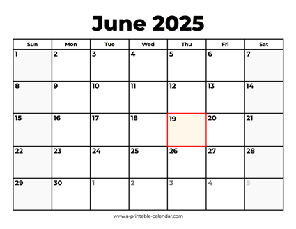 June 2025 Calendar With Holidays