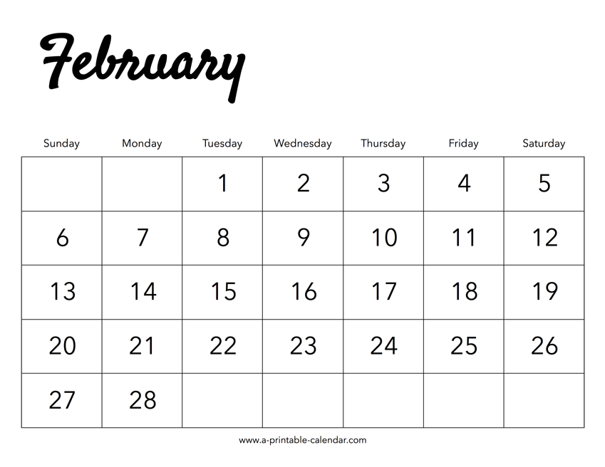 2022 February Calendar