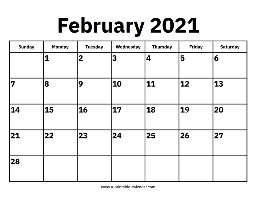 February 2021 Calendars – Printable Calendar 2021 February 2021 Calendars – Printable Calendar 2021