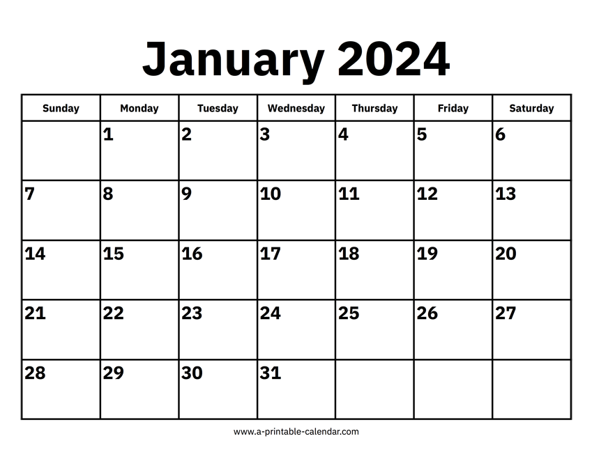 January 2024 Calendars Printable Calendar 2024