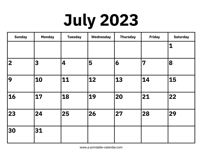 July 2023 Calendars – Printable Calendar 2023