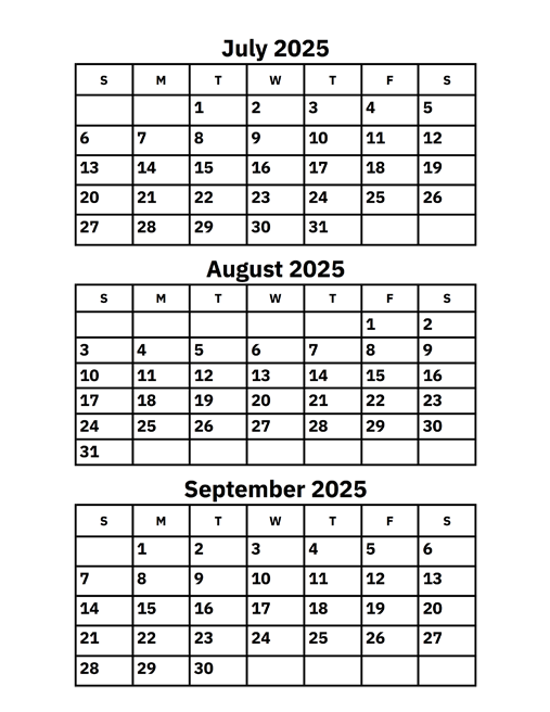 Calendar 2025 July August And September Edwin Pittman Calendar 2025 July August And September Edwin Pittman