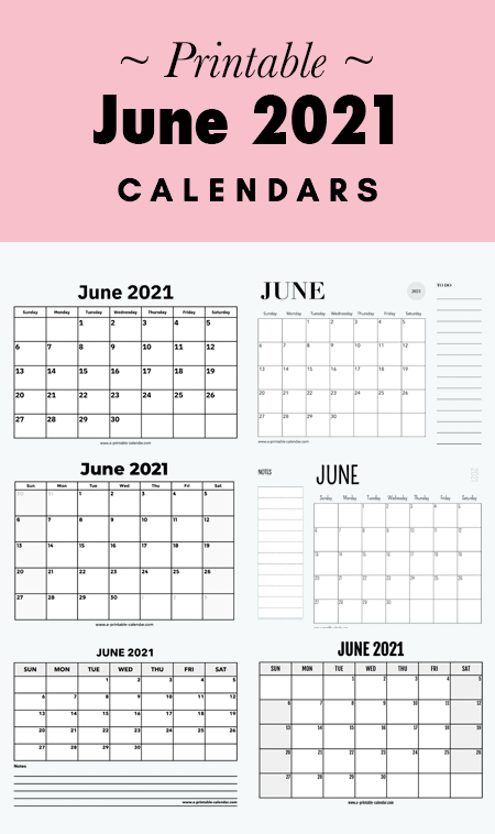 June 2021 Calendars – Printable Calendar 2021