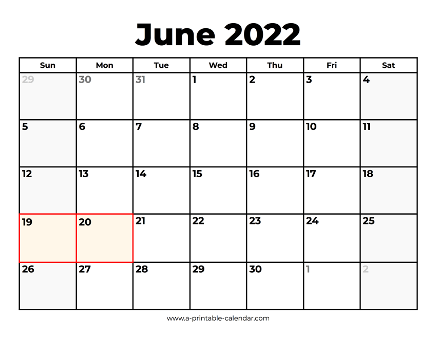Free Printable June 2022 Calendars Wiki Calendar June 2022 Calendar 