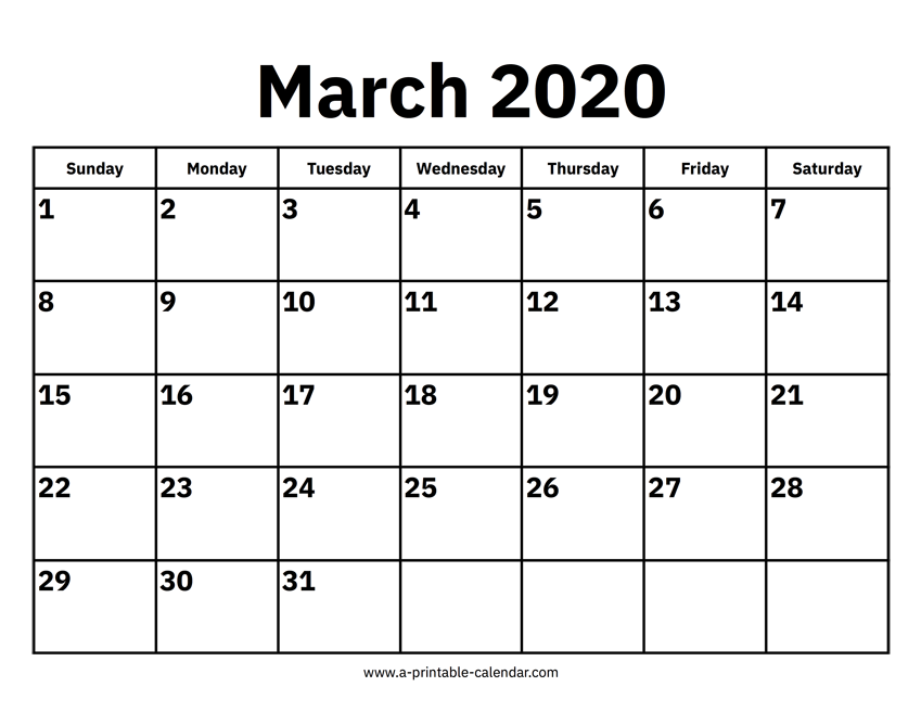 March 2020 Calendars – Printable Calendar 2020