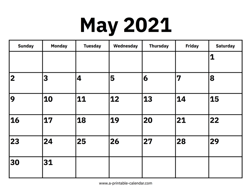 May 2021 Calendar