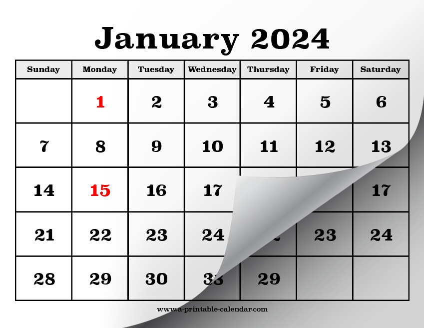 Printable Calendar Pages For 2024 A Printable Calendar