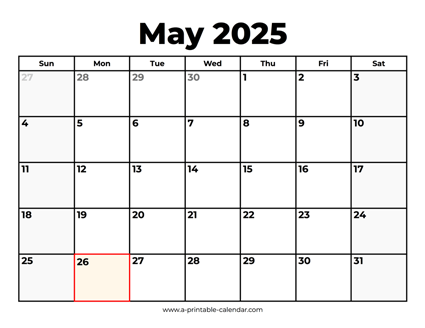 May 2025 Calendar With Holidays