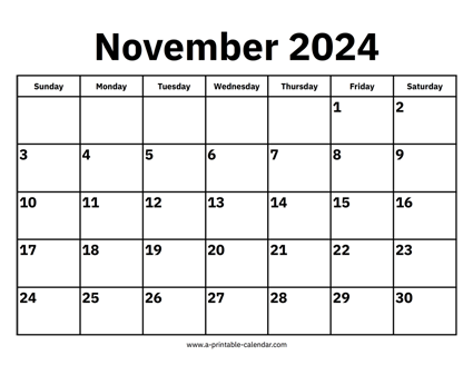 November 2024 Calendar