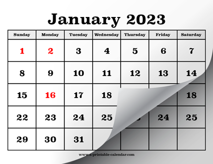 Printable Calendar Pages for 2023
