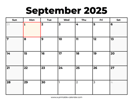 September 2025 Calendar With Holidays