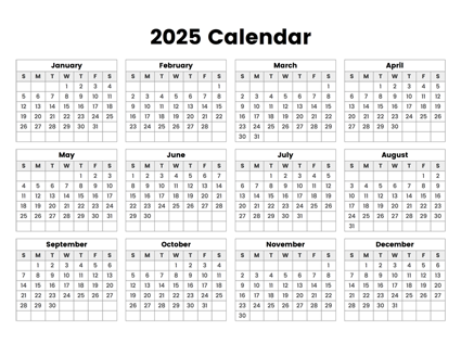 Yearly Calendar 2025