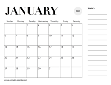 January 2019 Calendars – Printable Calendar 2019