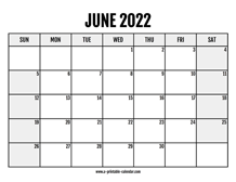 June 2022 Calendars – Printable Calendar 2022