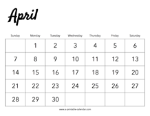 2024 April Calendar