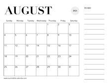 2024 Calendar August