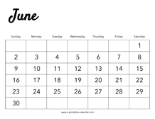 2024 June Calendar