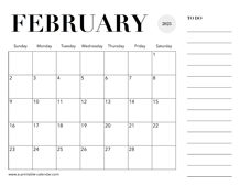 2025 Calendar February