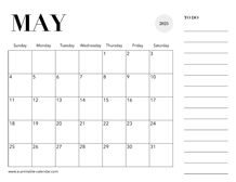 May 2025 Calendar Printable - A Printable Calendar