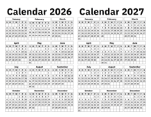 2026 2027 Calendar