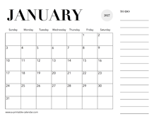 2027 Calendar January