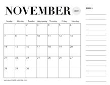 2027 Calendar November