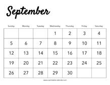 2027 September Calendar