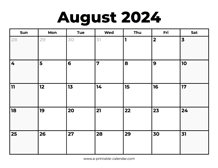 August 2024 Calendar With Holidays