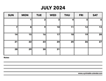 Calendar July 2024