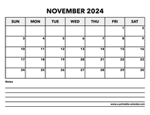Calendar November 2024