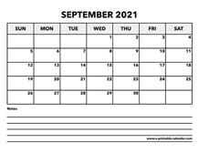 Calendar September 2021