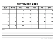 Calendar September 2025