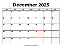 December 2025 Calendar With Holidays