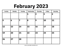 February 2023 Calendars – Printable Calendar 2023