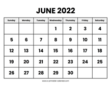 June 2022 Calendars – Printable Calendar 2022