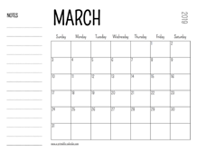 2019 March Calendar Printable - A Printable Calendar