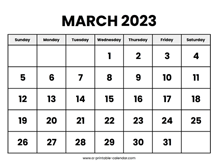March 2023 Calendars – Printable Calendar 2023