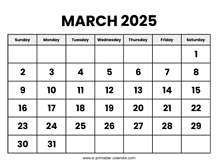 March 2025 Calendar - A Printable Calendar