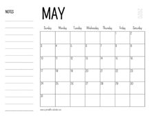 May 2020 Printable Calendar