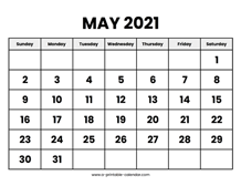 May 2021 Calendars – Printable Calendar 2021
