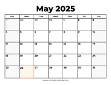 May 2025 Calendar With Holidays