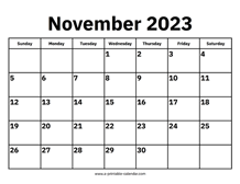 November 2023 Calendars – Printable Calendar 2023